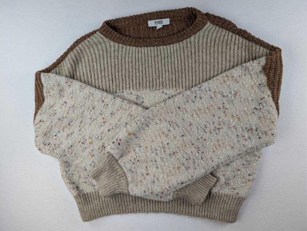 BB Dakota by Steve Madden Confetti Speckled Colorblock Sweater Small